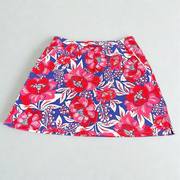 Sigrid Olsen Red Floral Tennis Skirt w/ Shorts – Small - Picture 1 of 3